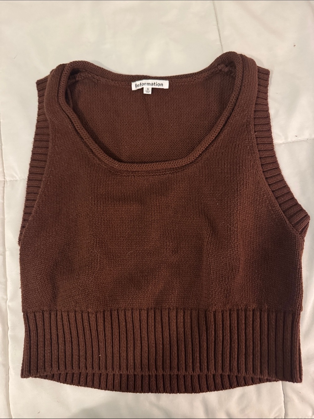 Reformation Brown Knit Cropped Tank